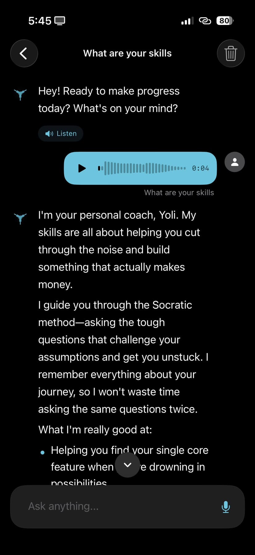 Chat screen